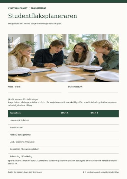 Förhandsvisning: Ladda ner gratis studentflaksplanerare