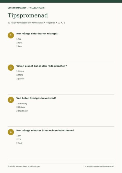 Förhandsvisning: Ladda ner gratis tipspromenad
